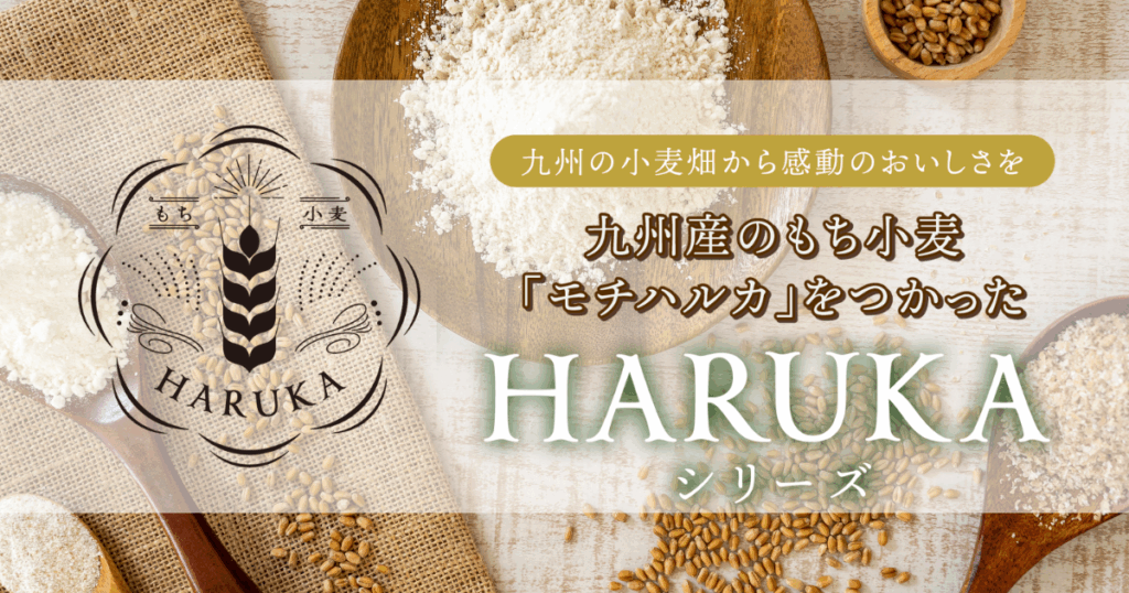 九州の小麦畑から感動のおいしさを
九州産のもち小麦「モチハルカ」をつかったHARUKAシリーズ