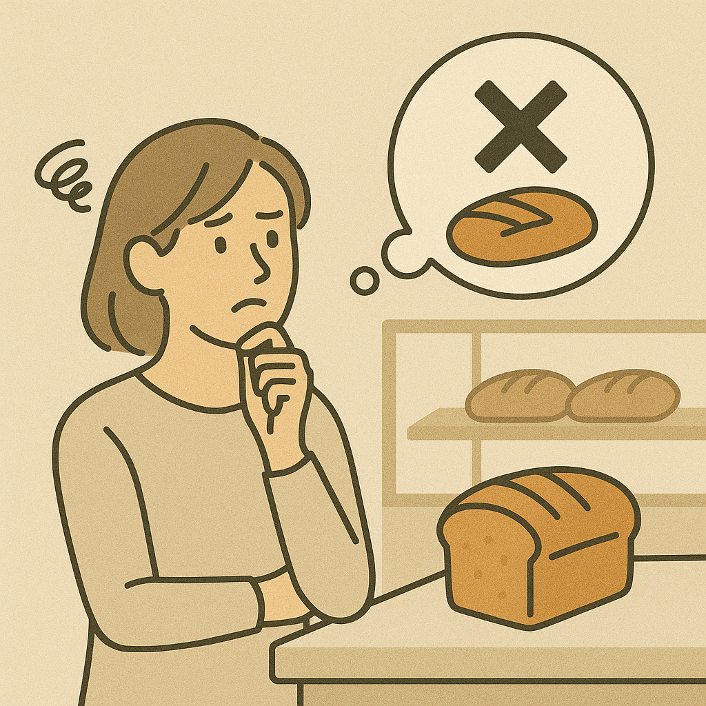 健康を意識しているけどパンは食べたいと思っている女性