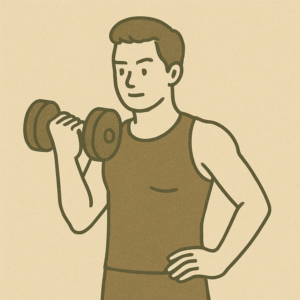 筋トレをする男性