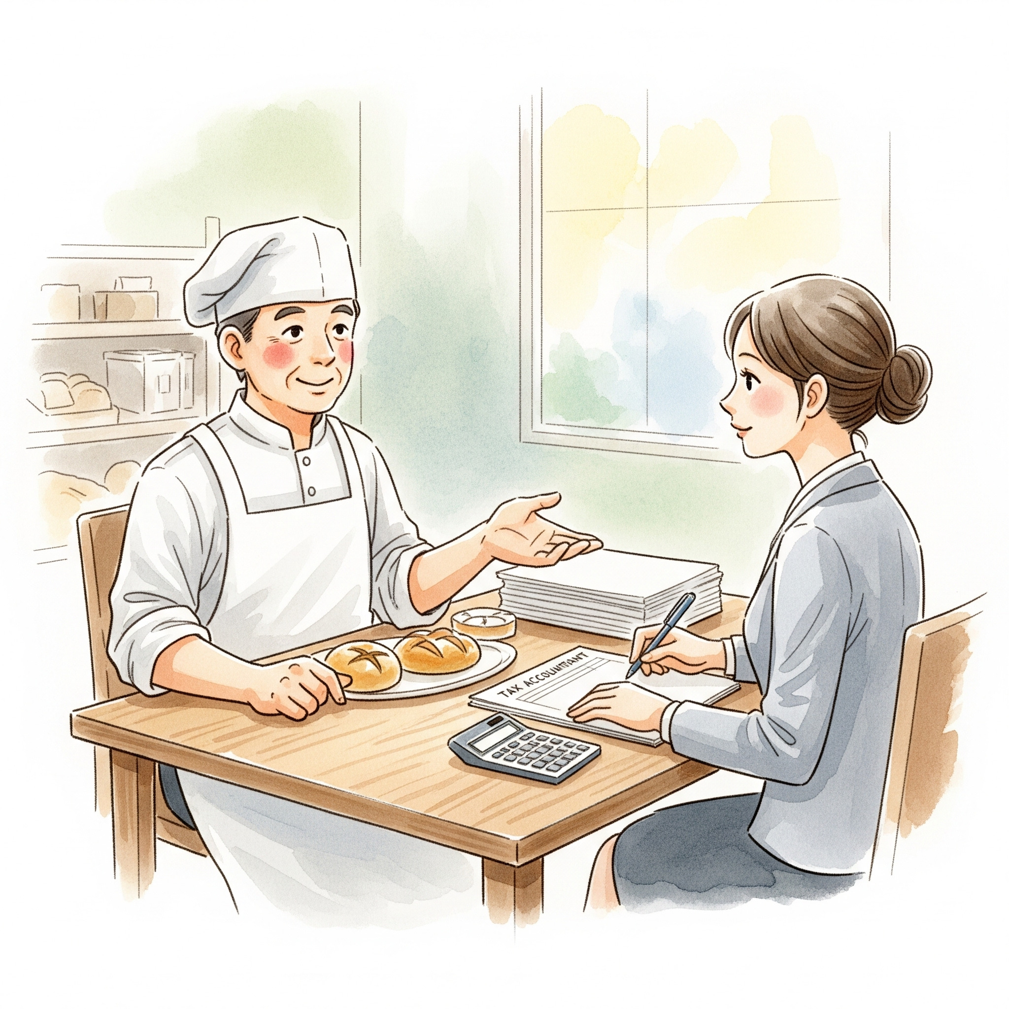 シェフと担当者が話している様子